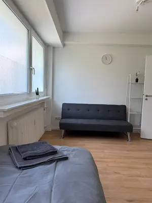 Ein Sitzbereich in der Unterkunft Moderne Ferienwohnung Ratingen