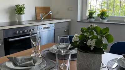 Küche/Küchenzeile in der Unterkunft Charming Apartment in historischer Polizeiwache
