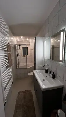 Ein Badezimmer in der Unterkunft Ferienwohnung inmitten der Natur und Seen