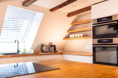 Küche/Küchenzeile in der Unterkunft Fachwerk Boutique-Hotel Suite