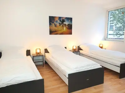 Ein Bett oder Betten in einem Zimmer der Unterkunft Meribu B45 Wohnung für Monteure und Arbeiter