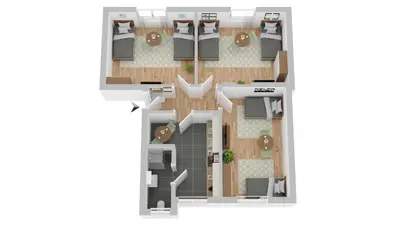 Grundriss der Unterkunft CosyHomes24 - Spacious with TOP traffic connection - UN02b