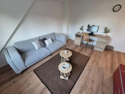 Ein Sitzbereich in der Unterkunft UhlenLoft ideal für Messe Düsseldorf Essen