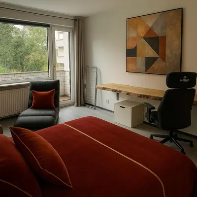 Ein Sitzbereich in der Unterkunft Gemütliche 1,5 Zimmer-Oase im schönen grünen Essen Frohnhausen