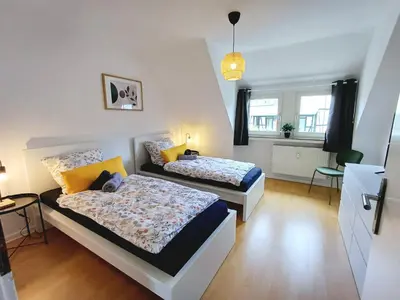 Ein Bett oder Betten in einem Zimmer der Unterkunft Westfalio Apartments - BrightStay Halver - feel at home