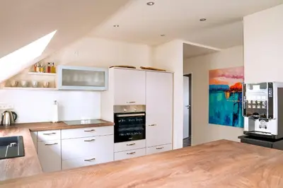 Küche/Küchenzeile in der Unterkunft Ferienwohnung Chris