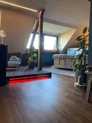 Ein Sitzbereich in der Unterkunft Wellness Suiten mit Whirlpool am Stadtrand von Essen