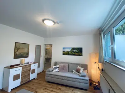TV/Unterhaltungsangebot in der Unterkunft Helles, gepflegtes Souterrain Apartment in ruhiger Lage