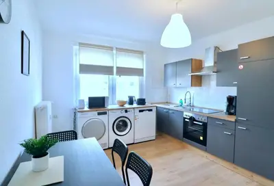 Küche/Küchenzeile in der Unterkunft Work Inn Rhein Ruhr Appartement