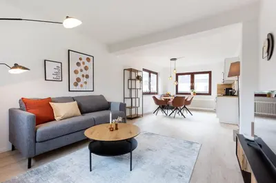 Ein Sitzbereich in der Unterkunft Moderne Ferienwohnungen in ruhiger Lage