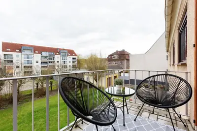 Ein Balkon oder eine Terrasse in der Unterkunft Moderne Ferienwohnungen in ruhiger Lage