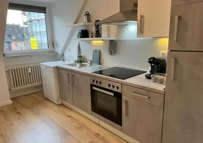 Küche/Küchenzeile in der Unterkunft CityLoft Wlan Zentral