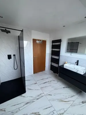 Ein Bett oder Betten in einem Zimmer der Unterkunft Ferienhaus am Rhein mit Whirlpool und Sauna