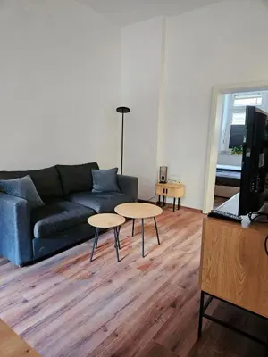 Ein Sitzbereich in der Unterkunft Schöne gemütliche Wohnung im Wasserviertel Stadtnah, A40,nähe der Uni oder Zoo