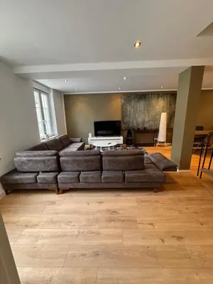 Ein Sitzbereich in der Unterkunft Rheinberg Alstadt Maisonettenwohnung