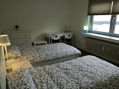 Ein Bett oder Betten in einem Zimmer der Unterkunft Apartment at Düsseldorf Exhibition