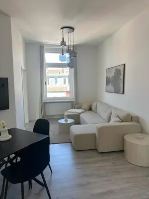 Ein Sitzbereich in der Unterkunft Modernes Apartment Nähe Cologne und Düsseldorf