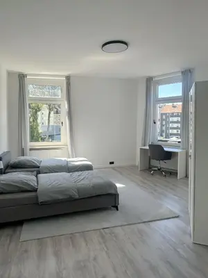 Ein Bett oder Betten in einem Zimmer der Unterkunft Modernes Apartment Nähe Cologne und Düsseldorf