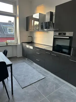 Küche/Küchenzeile in der Unterkunft Modernes Apartment Nähe Cologne und Düsseldorf