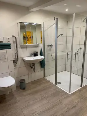 Ein Badezimmer in der Unterkunft Kleines Wiesel