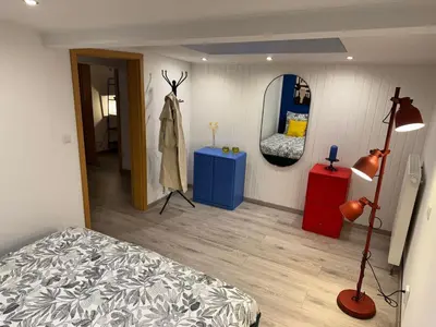 Ein Bett oder Betten in einem Zimmer der Unterkunft Kleines Wiesel