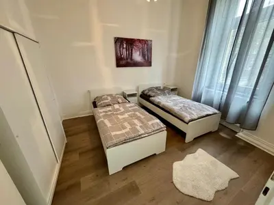 Ein Bett oder Betten in einem Zimmer der Unterkunft Modern apartment in Solingen with perfect connections