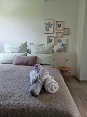 Ein Bett oder Betten in einem Zimmer der Unterkunft Gesamte Unterkunft in zentraler Lage in Hattingen