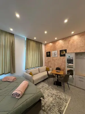 Ein Sitzbereich in der Unterkunft Aura Apartment Herne