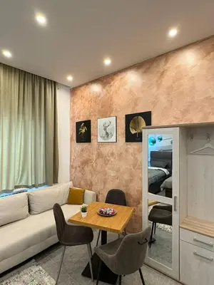 Ein Sitzbereich in der Unterkunft Aura Apartment Herne