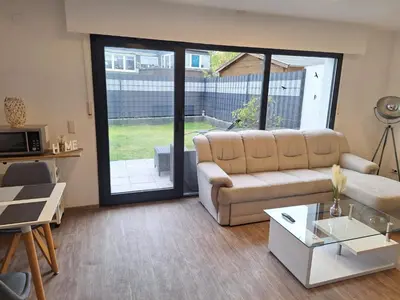 Ein Sitzbereich in der Unterkunft Ferienoase mit Garten - Ihr Tor zum Sauerland