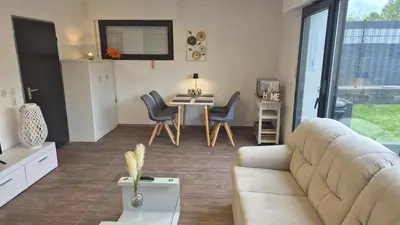 Ein Sitzbereich in der Unterkunft Ferienoase mit Garten - Ihr Tor zum Sauerland