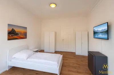 Ein Bett oder Betten in einem Zimmer der Unterkunft Meribu F23 Wohnung für Monteure und Arbeiter