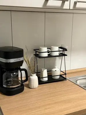 Küche/Küchenzeile in der Unterkunft Monteurwohnung mit Balkon und Parkplatz