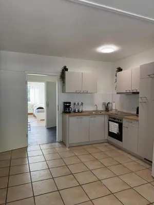 Küche/Küchenzeile in der Unterkunft Monteurwohnung mit Balkon und Parkplatz