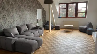 Ein Sitzbereich in der Unterkunft High Class maisonette Apartment 2 bed 2 bathroom