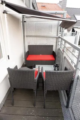 Ein Sitzbereich in der Unterkunft M House Do City Privatzimmer mit Balkon & Self Check-in