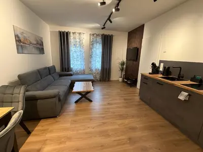 Ein Sitzbereich in der Unterkunft Wohnung Schwerte