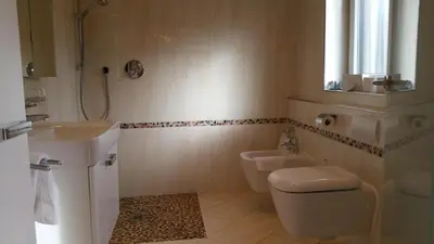 Ein Badezimmer in der Unterkunft Landhaus Sassenhof
