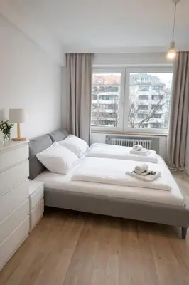 Ein Bett oder Betten in einem Zimmer der Unterkunft 3 BR City Apartment near Messe Düsseldorf