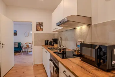 Küche/Küchenzeile in der Unterkunft Stylische Wohnung - Messe Essen nah - Wifi & Parken