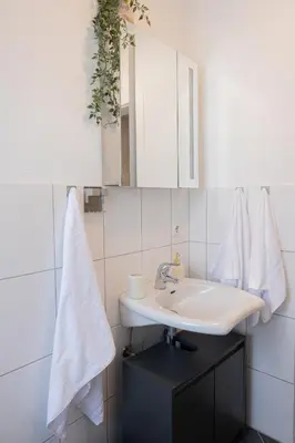 Ein Badezimmer in der Unterkunft Stilvolles Apartment Nähe Messe & Uniklinikum
