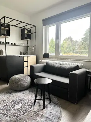 Ein Sitzbereich in der Unterkunft Messe Apartment - Near Trade Fair Grounds
