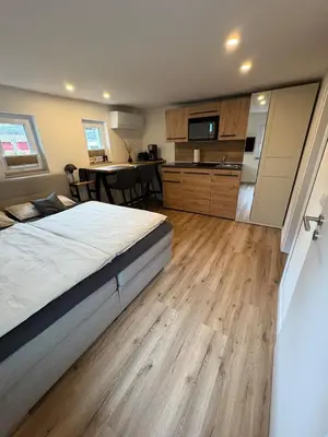 Küche/Küchenzeile in der Unterkunft LippeStay - Modernes Apartment für 2