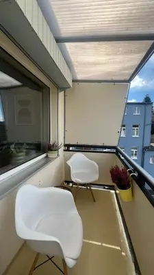 Ein Balkon oder eine Terrasse in der Unterkunft Urban chic in Gerresheim, a place to feel good
