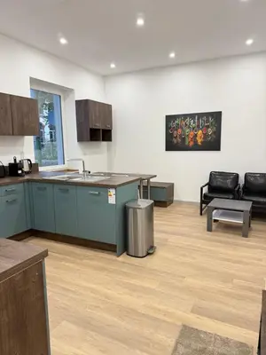 Küche/Küchenzeile in der Unterkunft Exklusives City-Zimmer, Gemeinschaftsbad und Küche