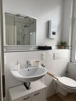 Ein Badezimmer in der Unterkunft Wupper Apartments Vogel