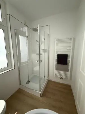 Ein Badezimmer in der Unterkunft Wupper Apartments Vogel