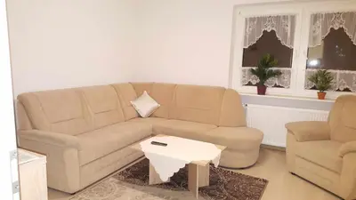 Ein Sitzbereich in der Unterkunft Holiday Apartment Essen