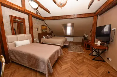 Ein Bett oder Betten in einem Zimmer der Unterkunft Haus Thomas Penthouse Deluxe