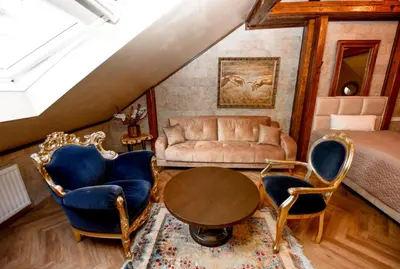 Ein Sitzbereich in der Unterkunft Haus Thomas Penthouse Deluxe